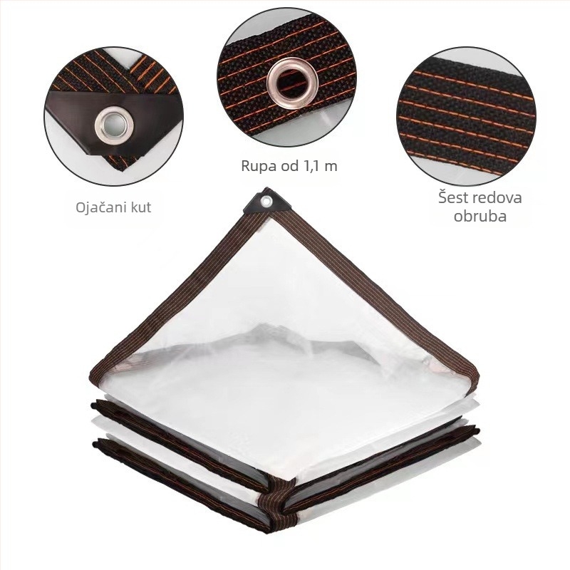 Prozirni ojačani PVC kišni pokrov za kućno cvijeće, izolacija, sjenčenje i zaštita od prašine za balkon