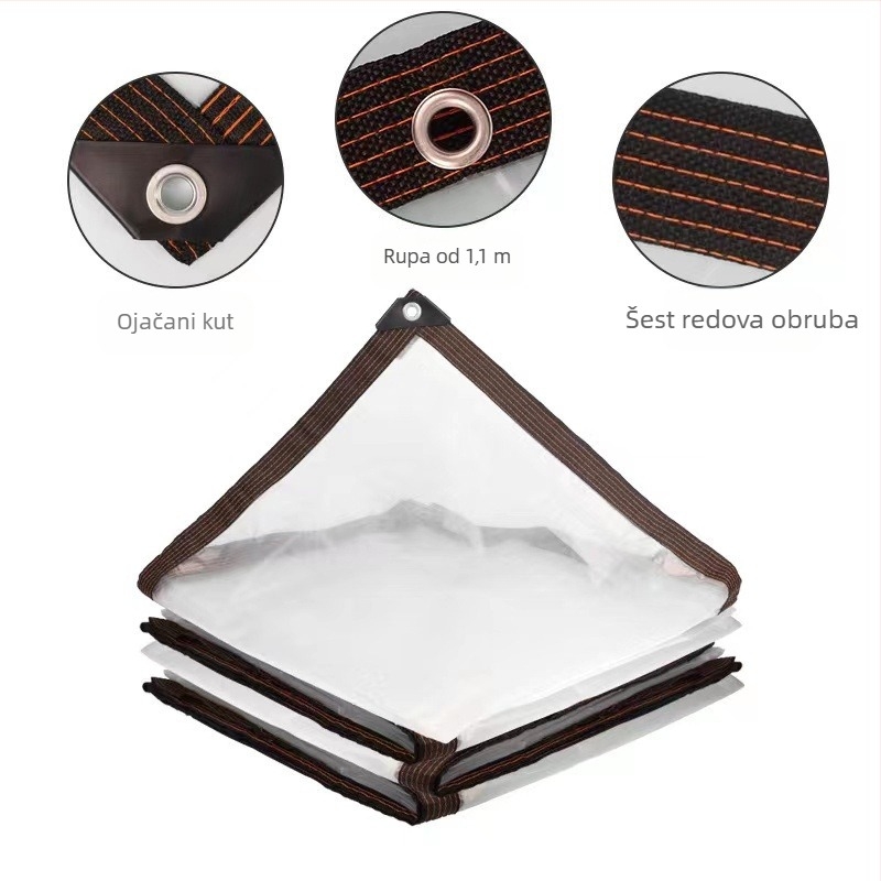 Prozirni ojačani PVC kišni pokrov za kućno cvijeće, izolacija, sjenčenje i zaštita od prašine za balkon