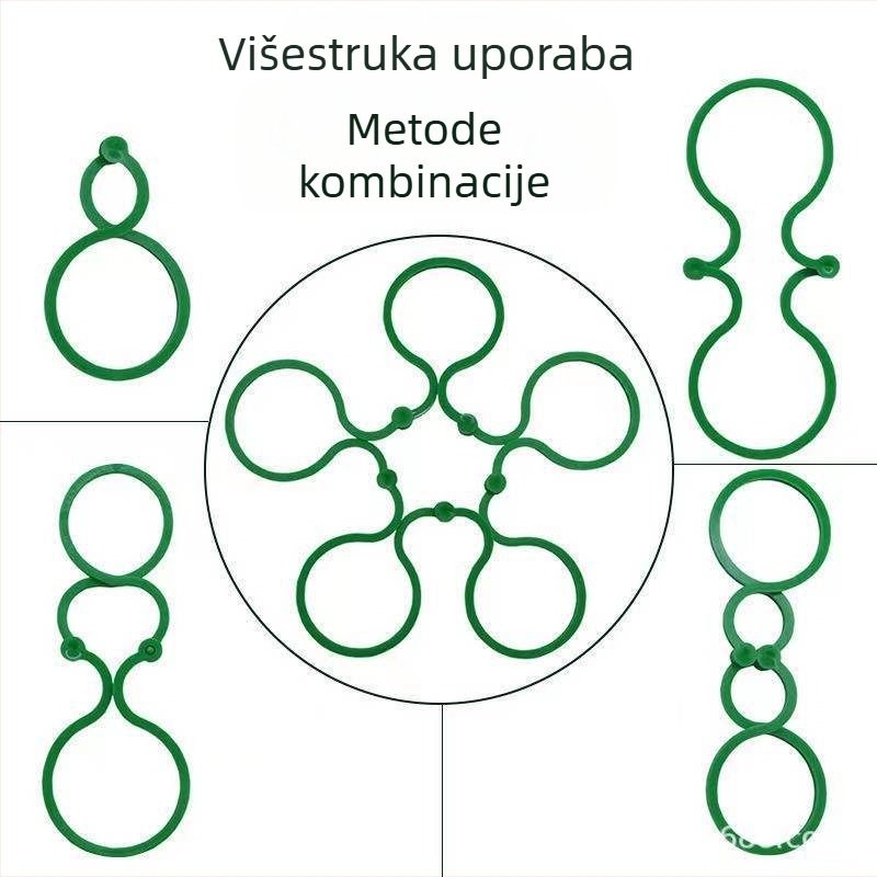 Plastične kopče s osmerokutnim zatvaračem za pričvršćivanje stabljika biljaka, rajčica i cvijeća
