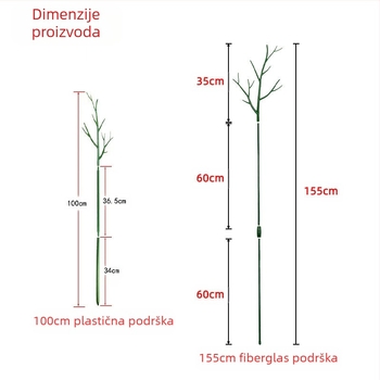 Stup za podršku biljaka – plastični štap, za balkon i kućnu vrtlarstvo, podrška protiv padanja biljaka