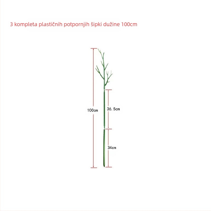 Stup za podršku biljaka – plastični štap, za balkon i kućnu vrtlarstvo, podrška protiv padanja biljaka