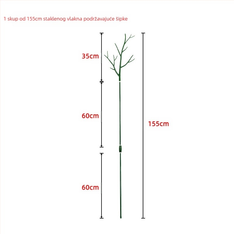 Stup za podršku biljaka – plastični štap, za balkon i kućnu vrtlarstvo, podrška protiv padanja biljaka