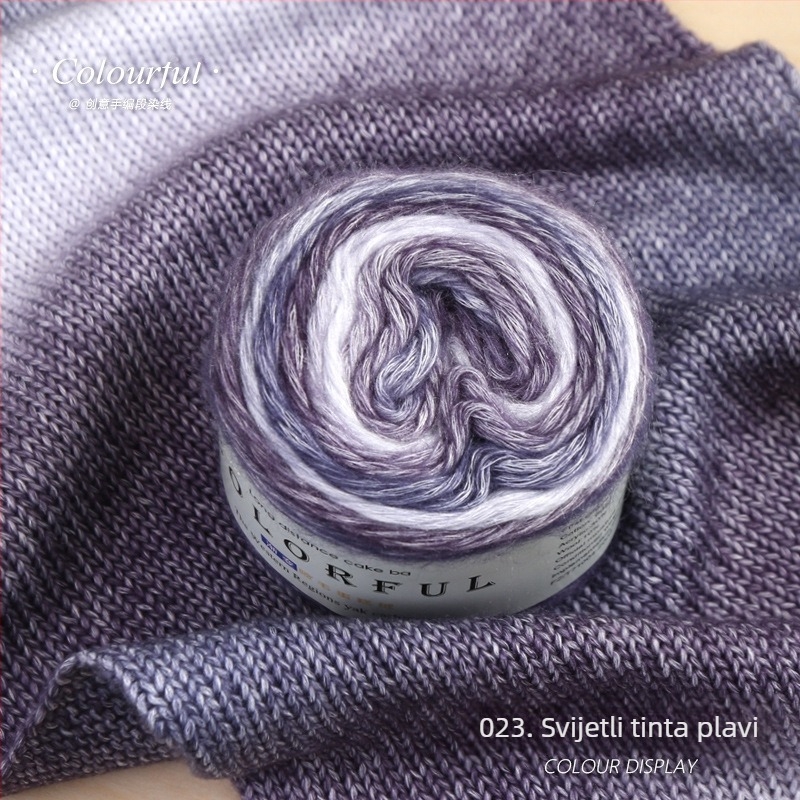 Gomilica vune s gradientnom bojom za ručno pletenje – Spray-spun, srednja debljina