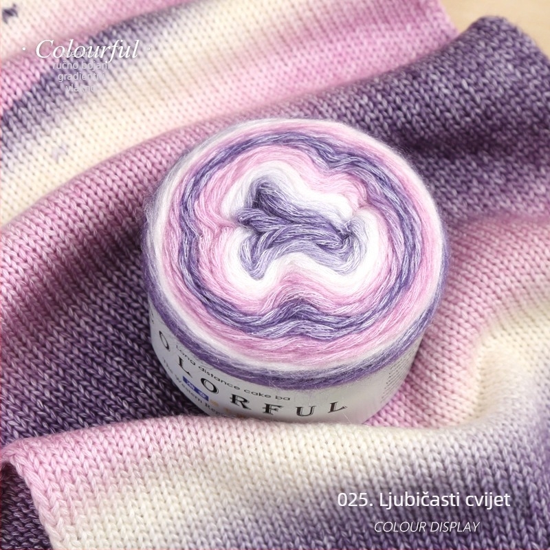 Gomilica vune s gradientnom bojom za ručno pletenje – Spray-spun, srednja debljina