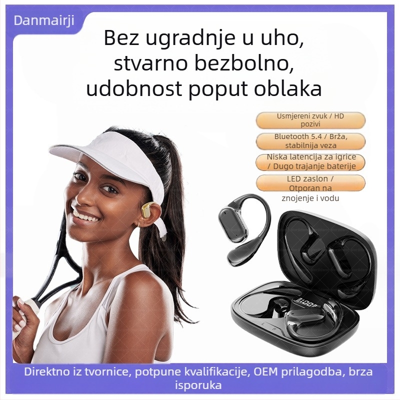 Bluetooth slušalica s AI prijevodom za uho Q11 Q22 Q15Pro, Bluetooth 5.3, domet 10 m, trajanje baterije 4–8 h, digitalni zaslon