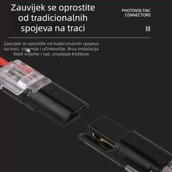 Beef time LED D2 brzi konektor – 1-pin terminal za kabel-kabel, izravno plug-in spajanje, izolacijski materijal: visoka čistoća fosfornog bakra, opseg vodiča 0,35–0,75 mm, za LED rasvjetu