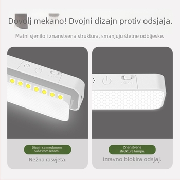 LED stolna lampica s magnetskim držačem, zaštita očiju, dodirni prekidač, podešavanje jačine, ugrađena litijska baterija