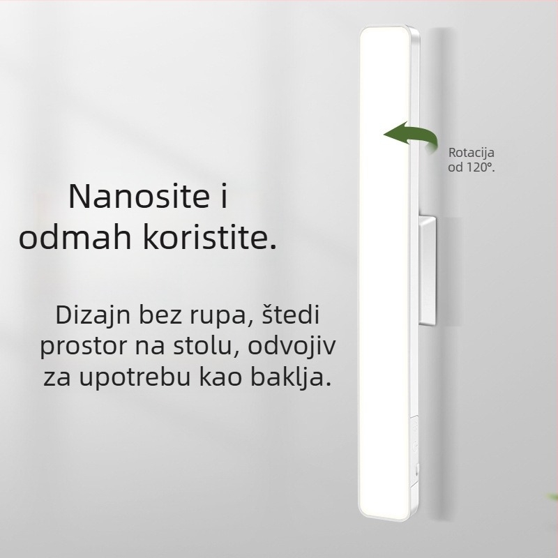 LED stolna lampica s magnetskim držačem, zaštita očiju, dodirni prekidač, podešavanje jačine, ugrađena litijska baterija