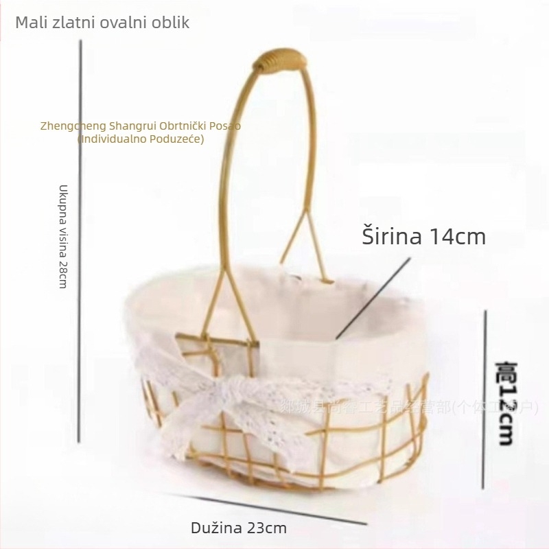 Željezni stalak za cvijeće, srcolik okrugli aranžman, metalna konstrukcija, univerzalna upotreba, kartonska ambalaža