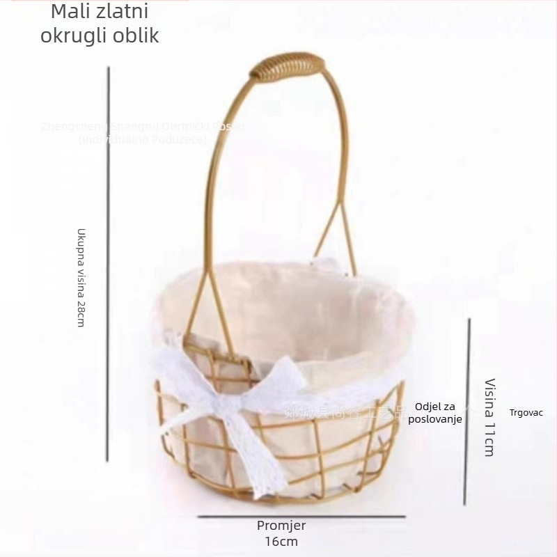 Željezni stalak za cvijeće, srcolik okrugli aranžman, metalna konstrukcija, univerzalna upotreba, kartonska ambalaža
