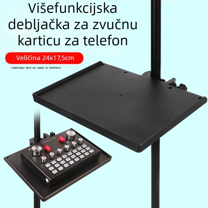 Xiangmi držač za mobitel s tripodom za livestream, ladica za mikrofon i zvučnu karticu, skladišni stalak za fotografiranje