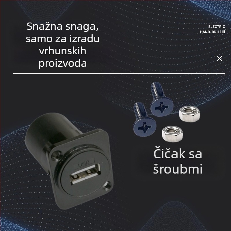 D-tipa USB 2.0 modul za prijenos podataka, kutni konektor s vijcima i dvostruka utičnica