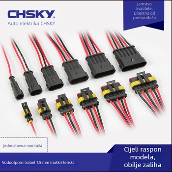 Automobilski vodootporni konektor, serija 1.5, HID utikač i utičnica, AMP muški i ženski