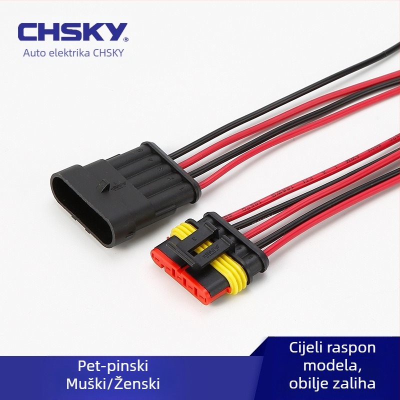 Automobilski vodootporni konektor, serija 1.5, HID utikač i utičnica, AMP muški i ženski