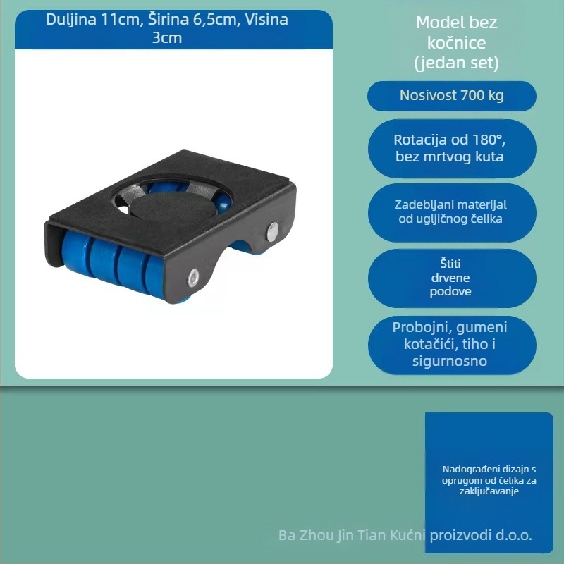 Pokretna namještaj kolica od nehrđajućeg čelika za dnevni boravak, kuhinju i kupaonu — visoka nosivost, bez montaže