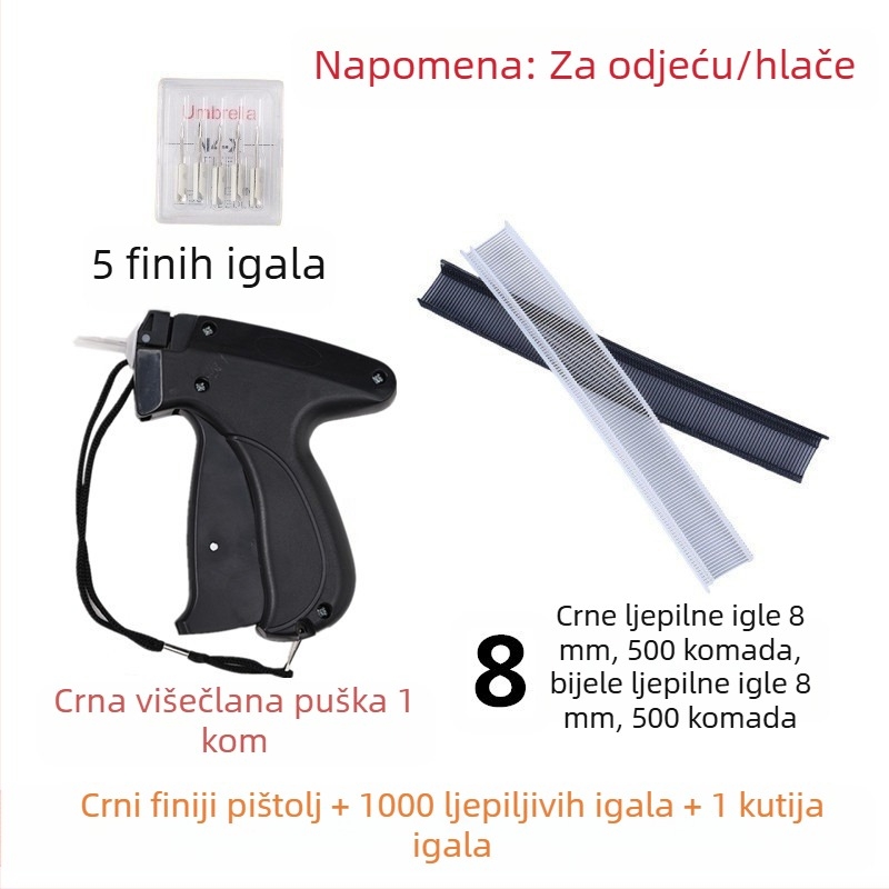 Alat za injekcijsko označavanje etiketa s finom iglom za odjeću i ručnike, plastika, moderni minimalistički dizajn, bez prilagodbe, bez logotipa