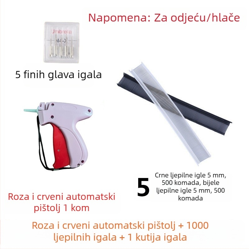 Alat za injekcijsko označavanje etiketa s finom iglom za odjeću i ručnike, plastika, moderni minimalistički dizajn, bez prilagodbe, bez logotipa
