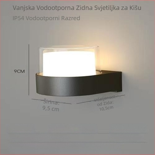 Vanjska zidna svjetiljka, nordijski minimalistički dizajn za hodnike, kućište ABS, bez dimmera, radni vijek preko 36 sati