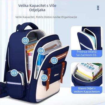 PIKBEAR Školska torba za učenike 1.–6. razreda s zaštitom leđa – prozračan Oxford plat, vodootporan, ultra lagan, proširiva (Uzorak: Životinje; Podstava: Nylon)