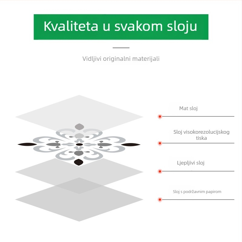 Samoljepljive podne naljepnice s baroknim uzorkom, debljine 0,8 mm, protuklizne, za dnevni boravak, spavaću sobu, hodnik i sportske objekte