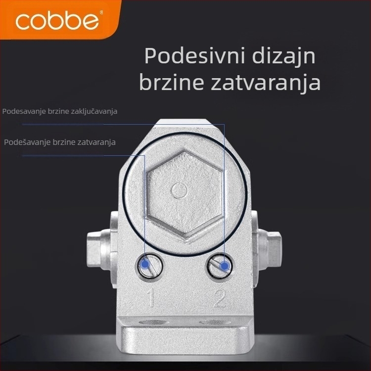 Automatski zatvarač vrata s hidrauličnim amortizerom | lijevani aluminij | Model CL-BMQ01 | Marka Cobbe/Cabe | Moderno minimalistički dizajn | Kućna uporaba