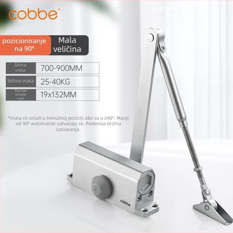 Automatski zatvarač vrata s hidrauličnim amortizerom | lijevani aluminij | Model CL-BMQ01 | Marka Cobbe/Cabe | Moderno minimalistički dizajn | Kućna uporaba