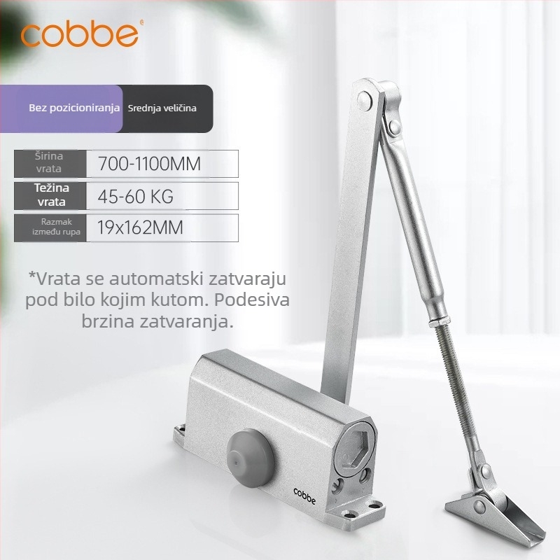 Automatski zatvarač vrata s hidrauličnim amortizerom | lijevani aluminij | Model CL-BMQ01 | Marka Cobbe/Cabe | Moderno minimalistički dizajn | Kućna uporaba