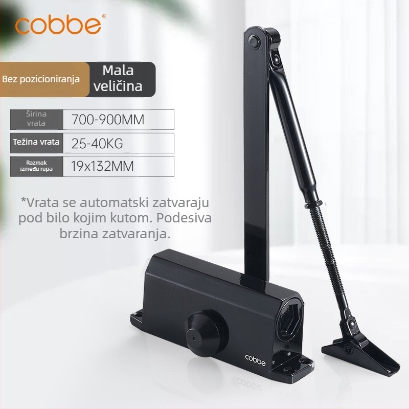 Automatski zatvarač vrata s hidrauličnim amortizerom | lijevani aluminij | Model CL-BMQ01 | Marka Cobbe/Cabe | Moderno minimalistički dizajn | Kućna uporaba