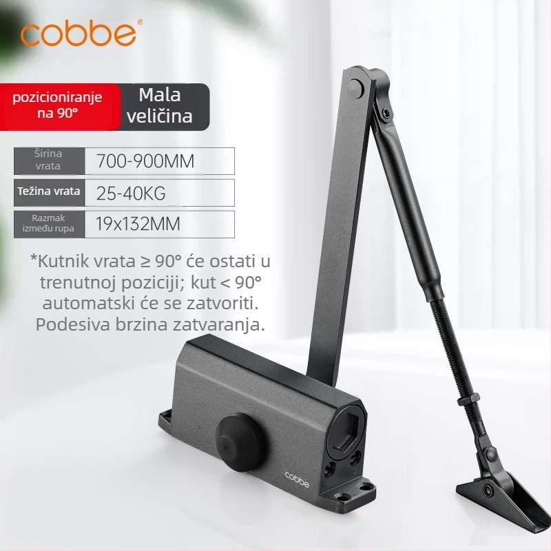 Automatski zatvarač vrata s hidrauličnim amortizerom | lijevani aluminij | Model CL-BMQ01 | Marka Cobbe/Cabe | Moderno minimalistički dizajn | Kućna uporaba