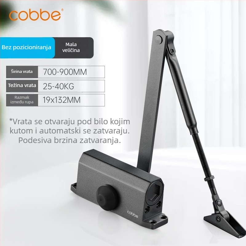 Automatski zatvarač vrata s hidrauličnim amortizerom | lijevani aluminij | Model CL-BMQ01 | Marka Cobbe/Cabe | Moderno minimalistički dizajn | Kućna uporaba