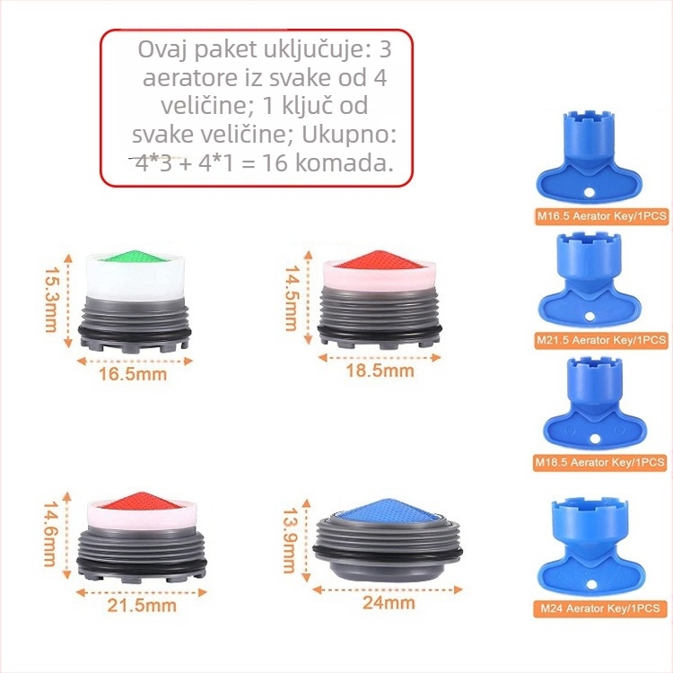 Set aeratora i odvijača za skrivenu slavinu | ABS materijal | Moderan minimalistički dizajn