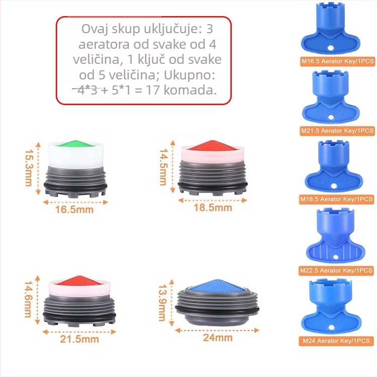 Set aeratora i odvijača za skrivenu slavinu | ABS materijal | Moderan minimalistički dizajn