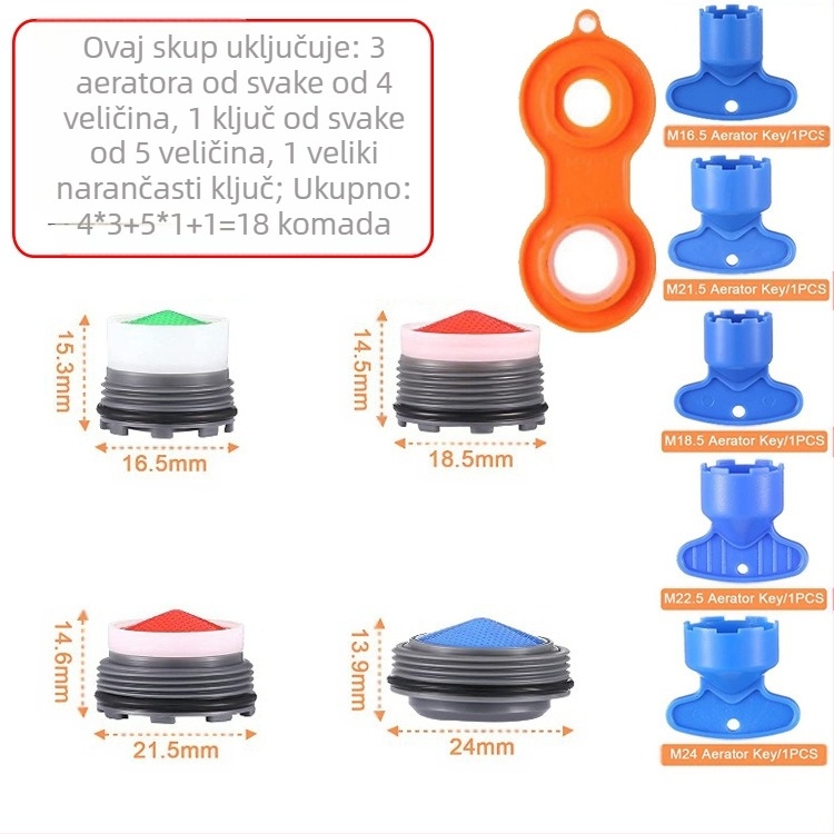 Set aeratora i odvijača za skrivenu slavinu | ABS materijal | Moderan minimalistički dizajn