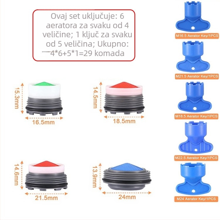 Set aeratora i odvijača za skrivenu slavinu | ABS materijal | Moderan minimalistički dizajn