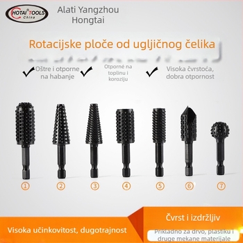 Šesterokutni rotirajući fajl s hexagonalnim osovinama za drvne radove i korijensko rezbarenje – 45# čelik, pogodan za drvo, mek metal i plast, prilagodljiva obrada, set električne brusilice