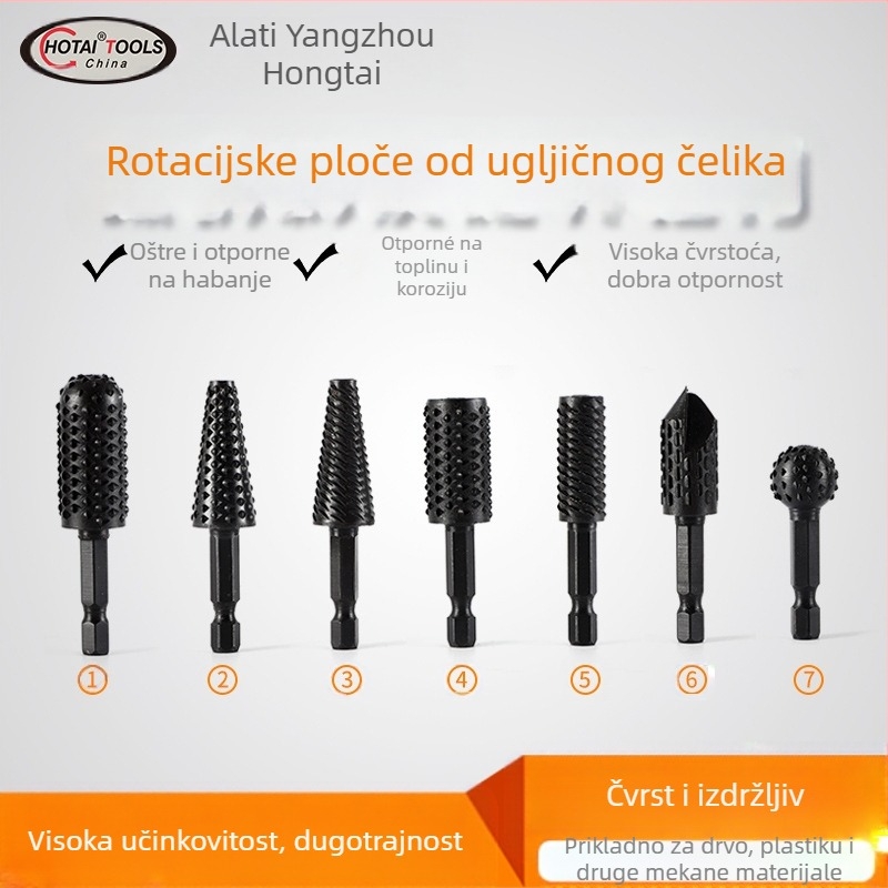 Šesterokutni rotirajući fajl s hexagonalnim osovinama za drvne radove i korijensko rezbarenje – 45# čelik, pogodan za drvo, mek metal i plast, prilagodljiva obrada, set električne brusilice