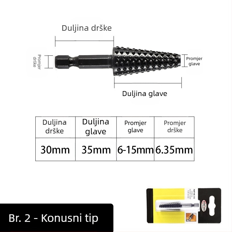 Šesterokutni rotirajući fajl s hexagonalnim osovinama za drvne radove i korijensko rezbarenje – 45# čelik, pogodan za drvo, mek metal i plast, prilagodljiva obrada, set električne brusilice