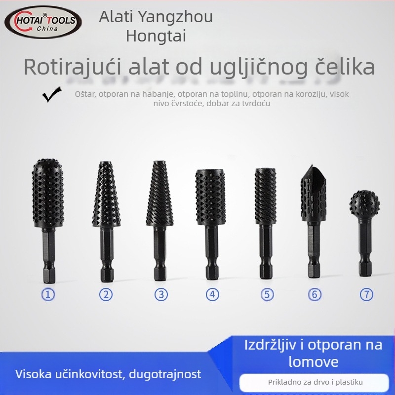 Šesterokutni rotirajući fajl s hexagonalnim osovinama za drvne radove i korijensko rezbarenje – 45# čelik, pogodan za drvo, mek metal i plast, prilagodljiva obrada, set električne brusilice