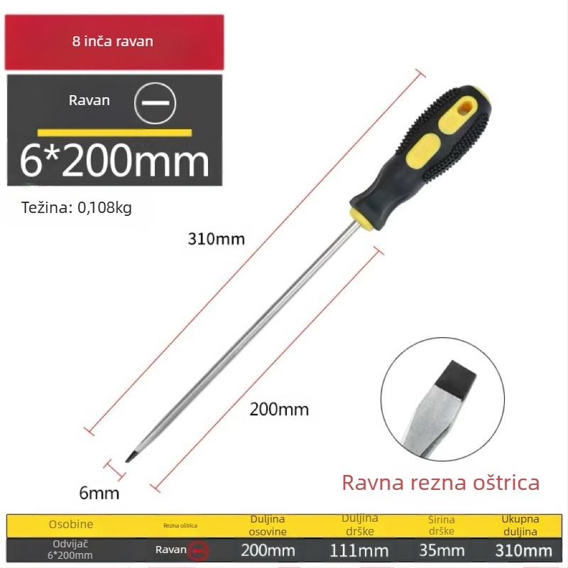 Križni odvijač s magnetom i izolacijom, od Cr-V krom-vanadijskog čelika, s PP+ABS drškom