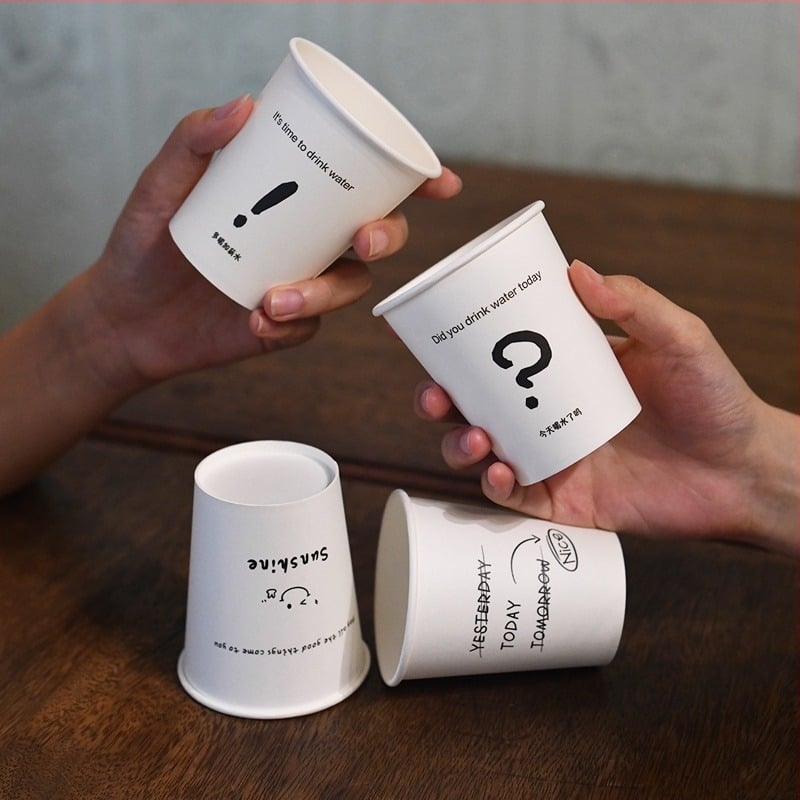 Jednokratna premazana papirnata čaša, 201–300 ml, karikatura uzorak, čaša za sojino mlijeko, za hladna pića