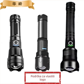 Lanterna s teleskopskim zumom, tijelo od aluminijske legure, USB punjenje, LED 10W, domet 200–500 m za vanjsku upotrebu