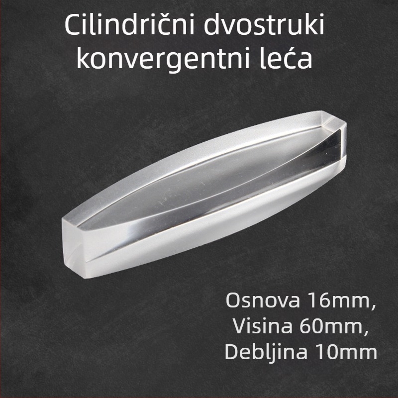 Liuxin optički edukativni set s cilindričnim, polukružnim, trokutastim i pravokutnim lećama od akrila za fiziku u nižim razredima srednje škole