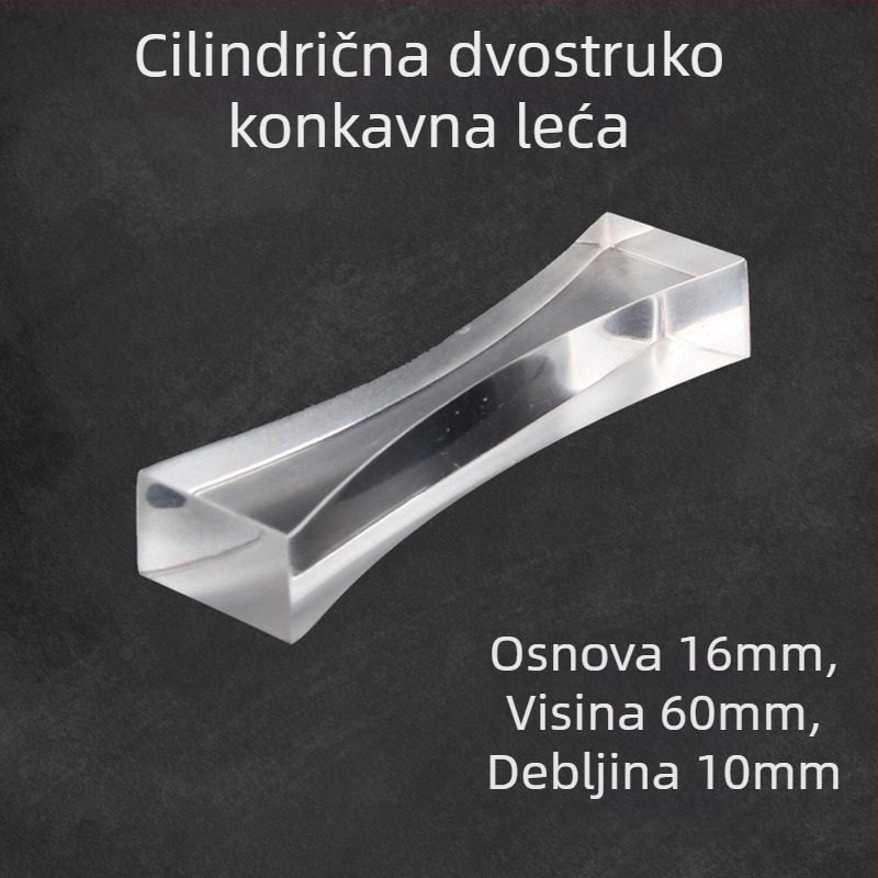 Liuxin optički edukativni set s cilindričnim, polukružnim, trokutastim i pravokutnim lećama od akrila za fiziku u nižim razredima srednje škole
