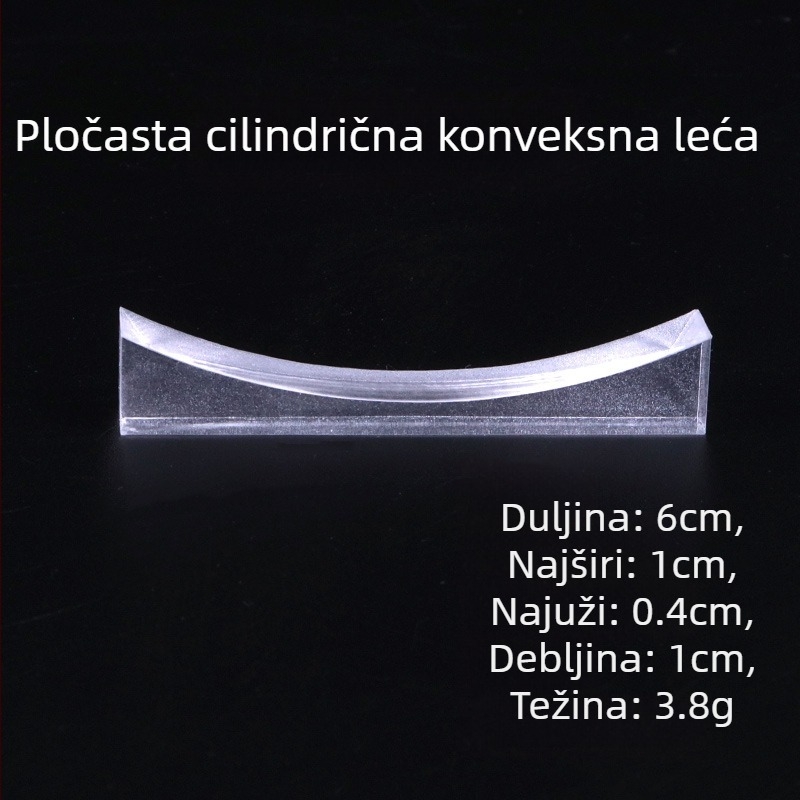 Liuxin optički edukativni set s cilindričnim, polukružnim, trokutastim i pravokutnim lećama od akrila za fiziku u nižim razredima srednje škole