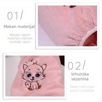 Plišane rukavice u korejskom stilu sa karikaturama i izvezom, otporne na prljavštinu, Jade Rabbit Velvet materijal