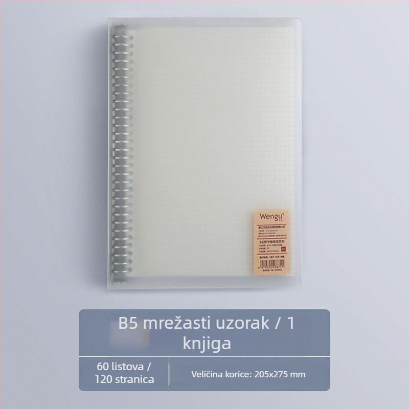 Wen Gu bilježnica s otklopnim listovima, PP omot, offset papir, 80 g/m², poslovni stil