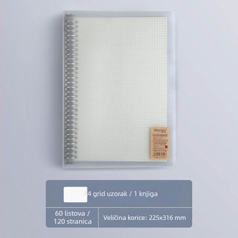 Wen Gu bilježnica s otklopnim listovima, PP omot, offset papir, 80 g/m², poslovni stil