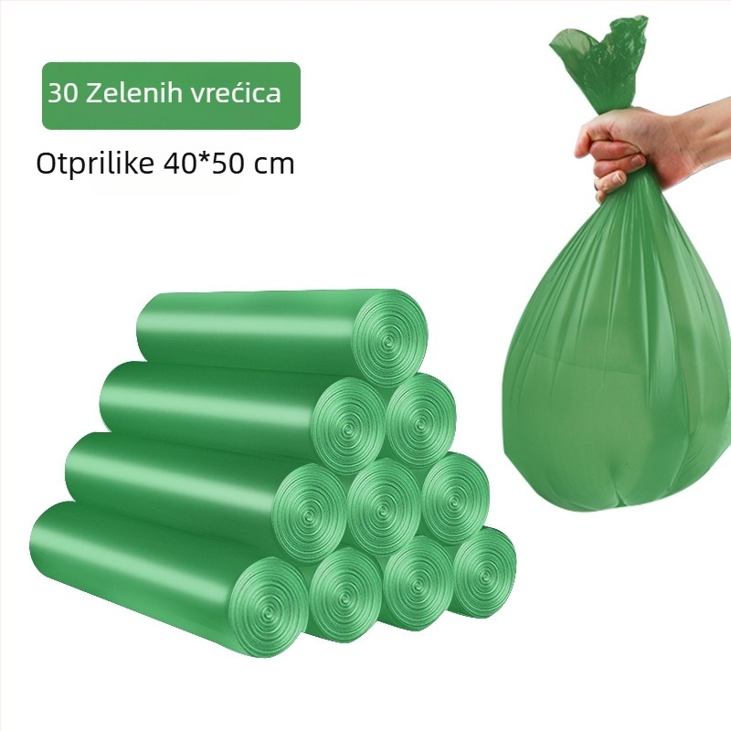 Debela plastična vrećica za smeće, jednokratna, s ravnim otvorom, za kućnu uporabu (Plastika; Ne razgradivo; Ravni otvor; Jednokratno; Kućna uporaba)