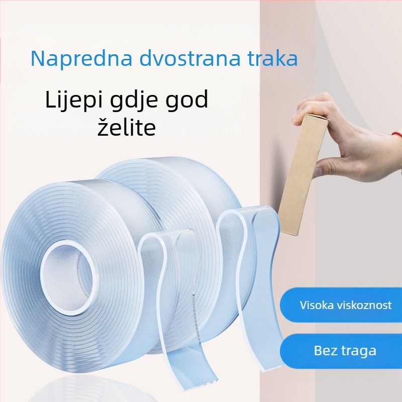 Nano dvostruka ljepljiva traka — Marka JIUMO; Materijal: akril; Način pričvršćivanja: ljepilo; Predstavljanje na tržištu: 2023; Kategorija proizvoda: kuka s vakuumskom čepom