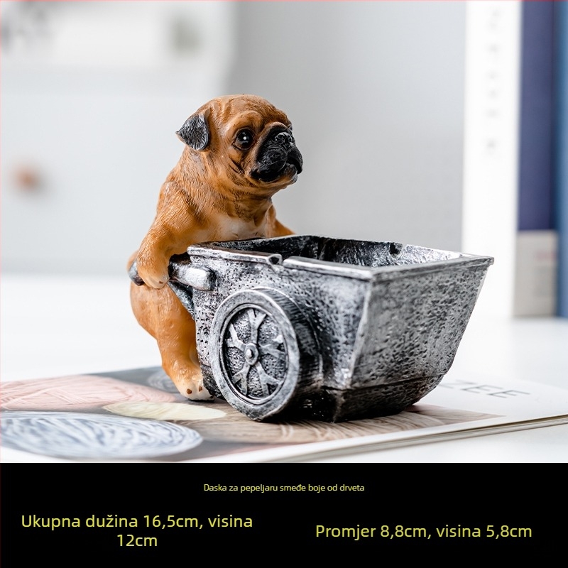 Pepeljara od smole, nordijski stil, s poklopcem, za kućnu i uredsku uporabu